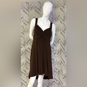 Jessica Brown Flowy Dress- Cross Over Chest (Petite)​​​, size 16